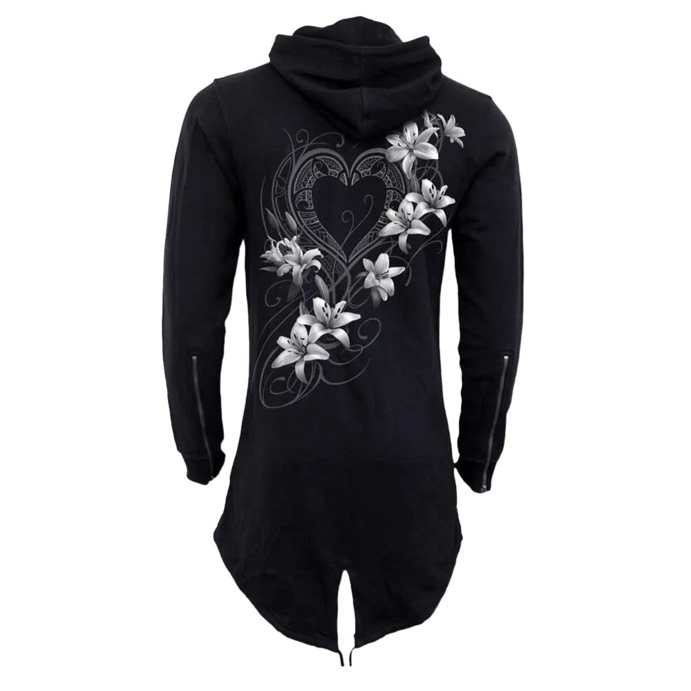 Black - Back - Spiral Direct Womens-Ladies Pure Of Heart Full Zip Hoodie