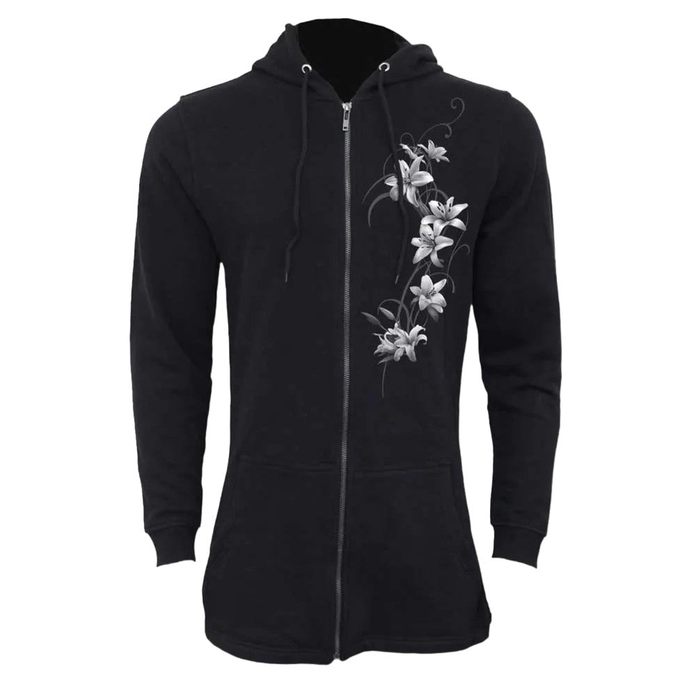 Black - Front - Spiral Direct Womens-Ladies Pure Of Heart Full Zip Hoodie