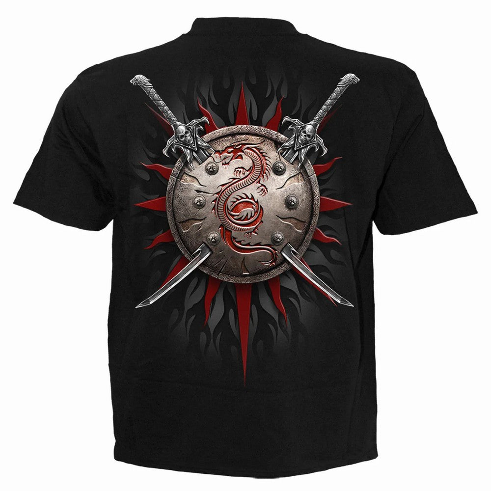 Black - Back - Spiral Direct Unisex Adult Oriental Dragon T-Shirt