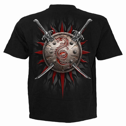 Black - Back - Spiral Direct Unisex Adult Oriental Dragon T-Shirt