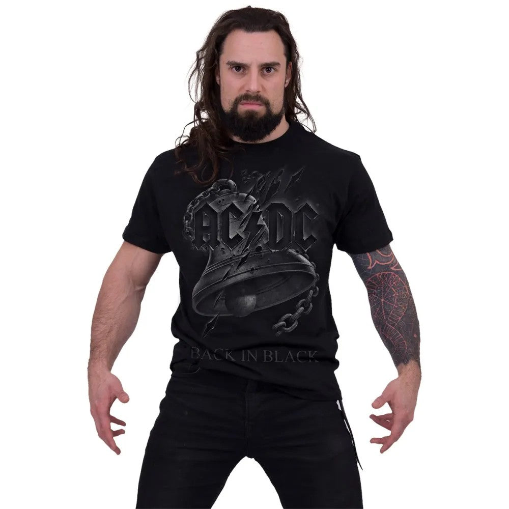 Black - Back - Spiral Direct Unisex Adult Back In Black AC-DC Torn T-Shirt