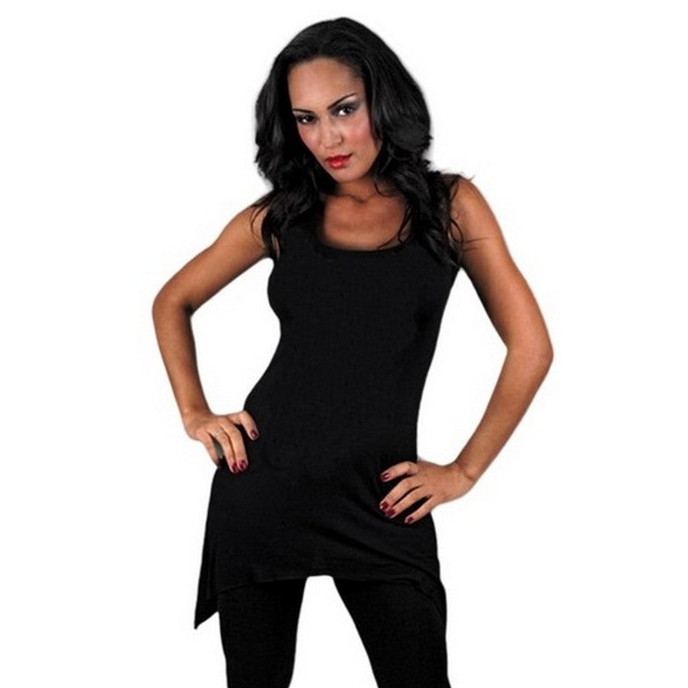 Black - Back - Spiral Direct Womens-Ladies Goth Bottom Camisole Dress