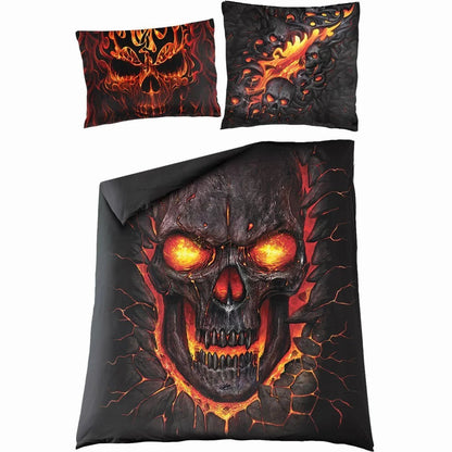 Black - Front - Spiral Direct Skull Blast Duvet Cover Set