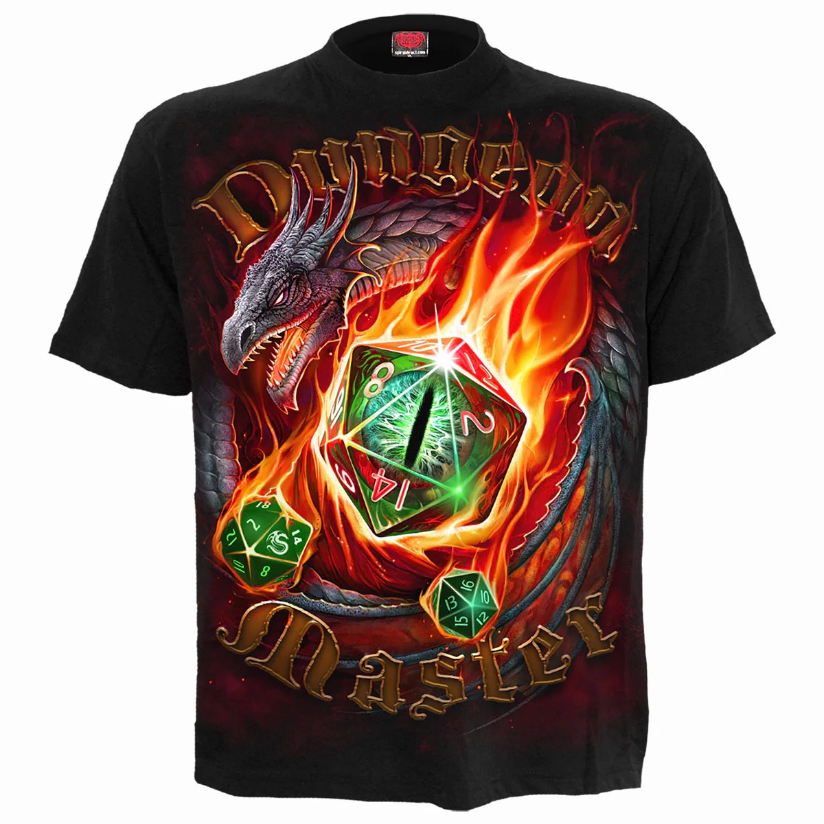 Black - Front - Spiral Direct Unisex Adult Dungeon Master T-Shirt