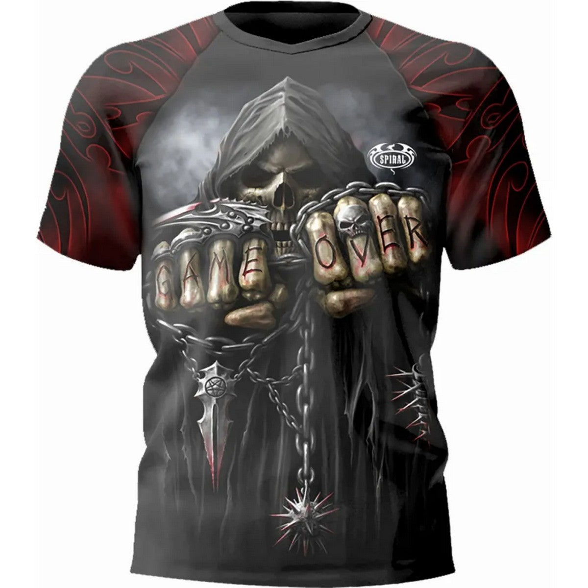 Black - Front - Spiral Direct Unisex Adult Game Over T-Shirt