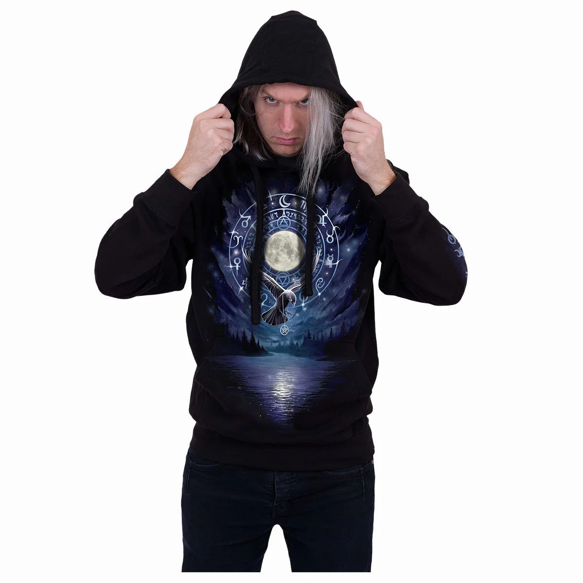 Black - Side - Spiral Direct Womens-Ladies Witchcraft Hoodie