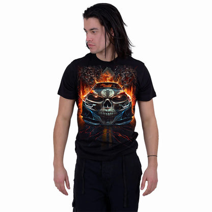 Black - Side - Spiral Direct Unisex Adult Speed Freak T-Shirt