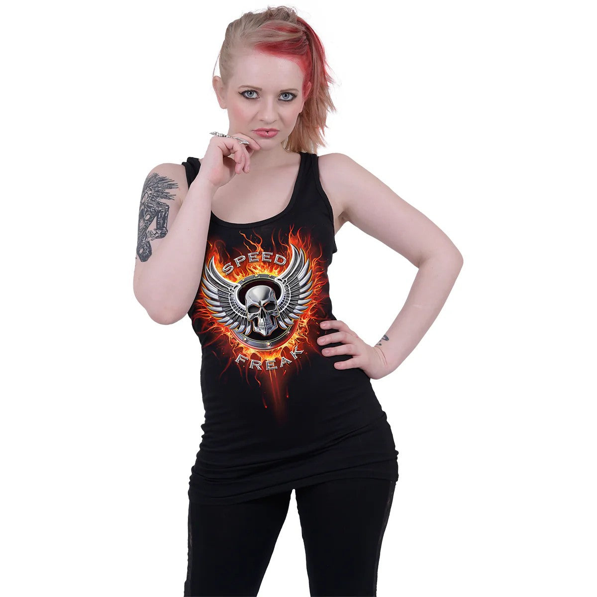 Black - Back - Spiral Direct Womens-Ladies Speed Freak Sleeveless Top
