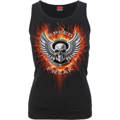 Black - Front - Spiral Direct Womens-Ladies Speed Freak Sleeveless Top