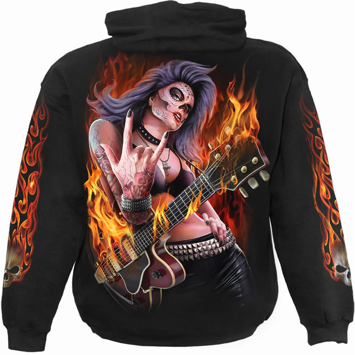 Black - Back - Spiral Direct Womens-Ladies Rocking The Dead Hoodie