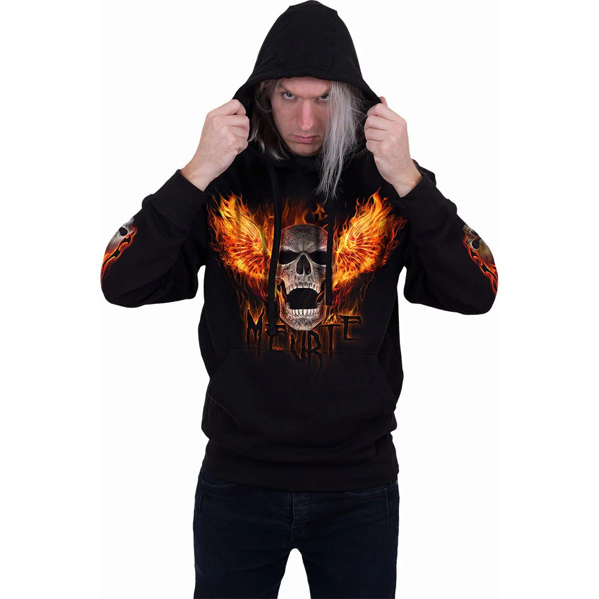 Black - Side - Spiral Direct Womens-Ladies Rocking The Dead Hoodie