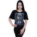 Black - Back - Spiral Direct Womens-Ladies Grieving Angel Boat Neck Batwing T-Shirt