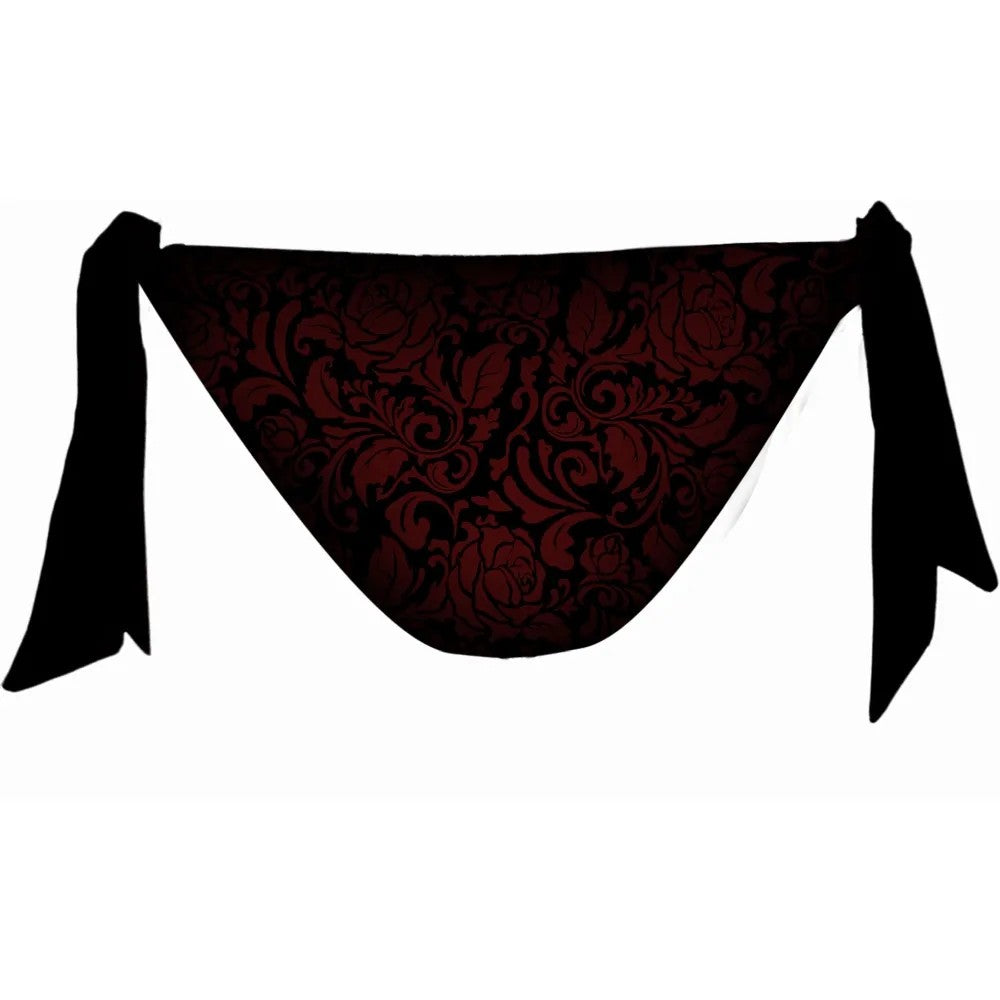 Black - Back - Spiral Direct Womens-Ladies Dragon Rose Swimwear Set