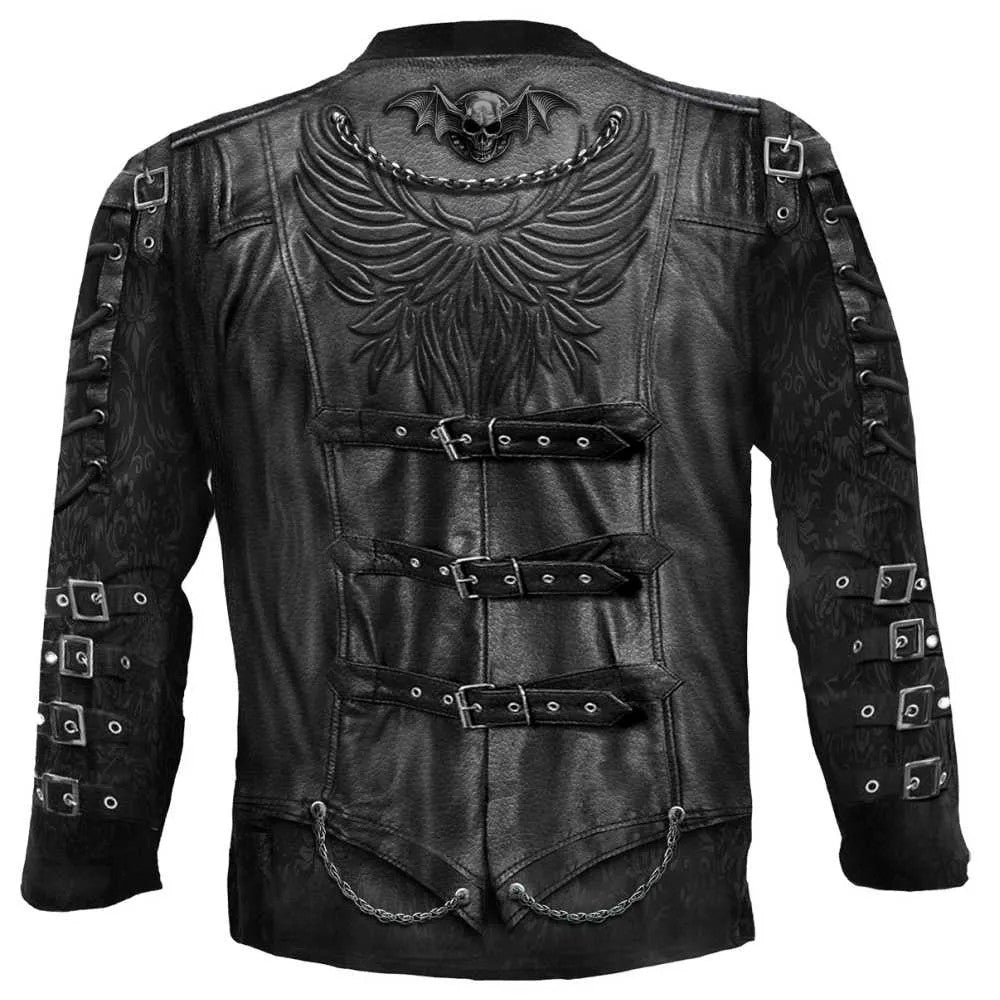 Black - Back - Spiral Direct Unisex Adult Goth Wrap Long-Sleeved T-Shirt