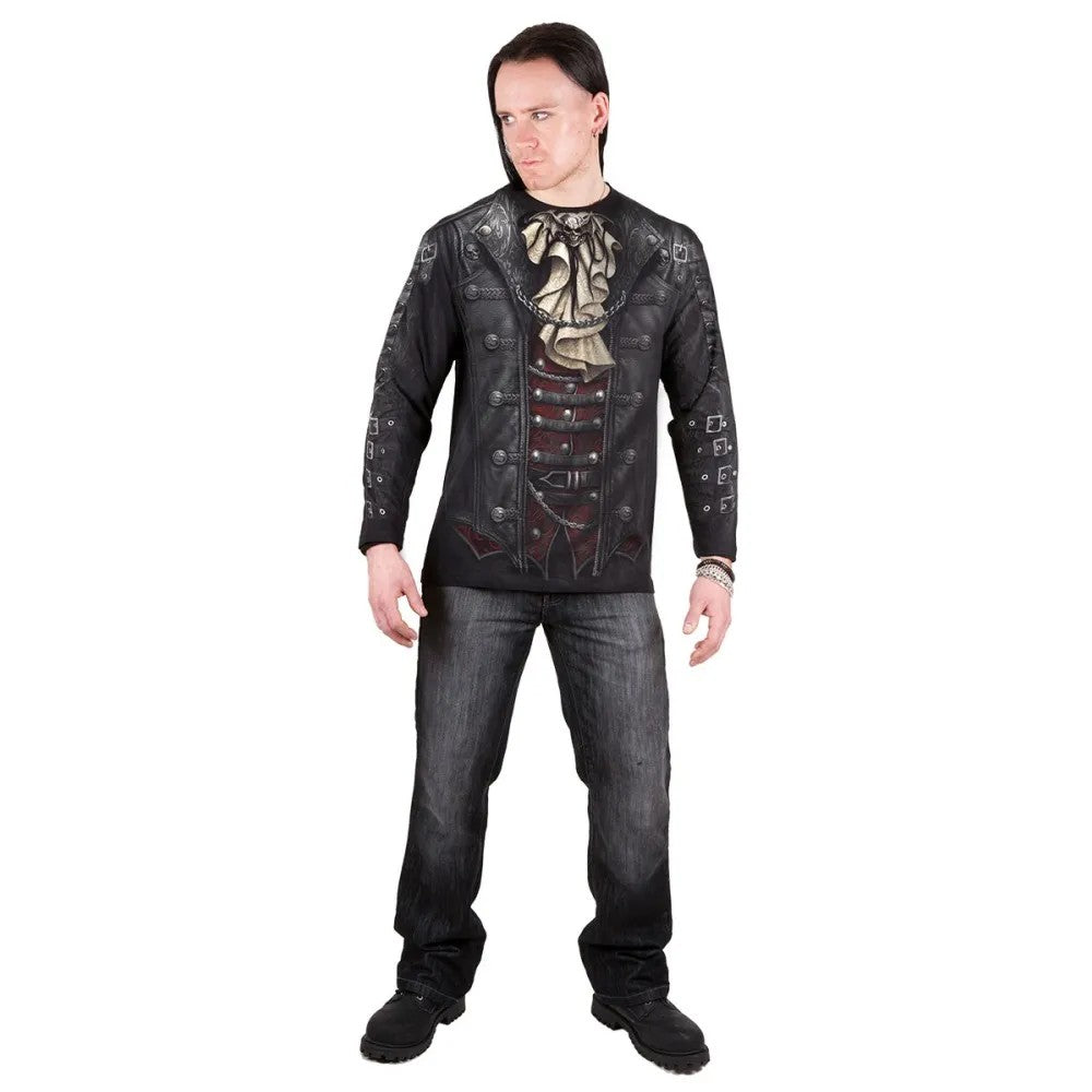 Black - Side - Spiral Direct Unisex Adult Goth Wrap Long-Sleeved T-Shirt