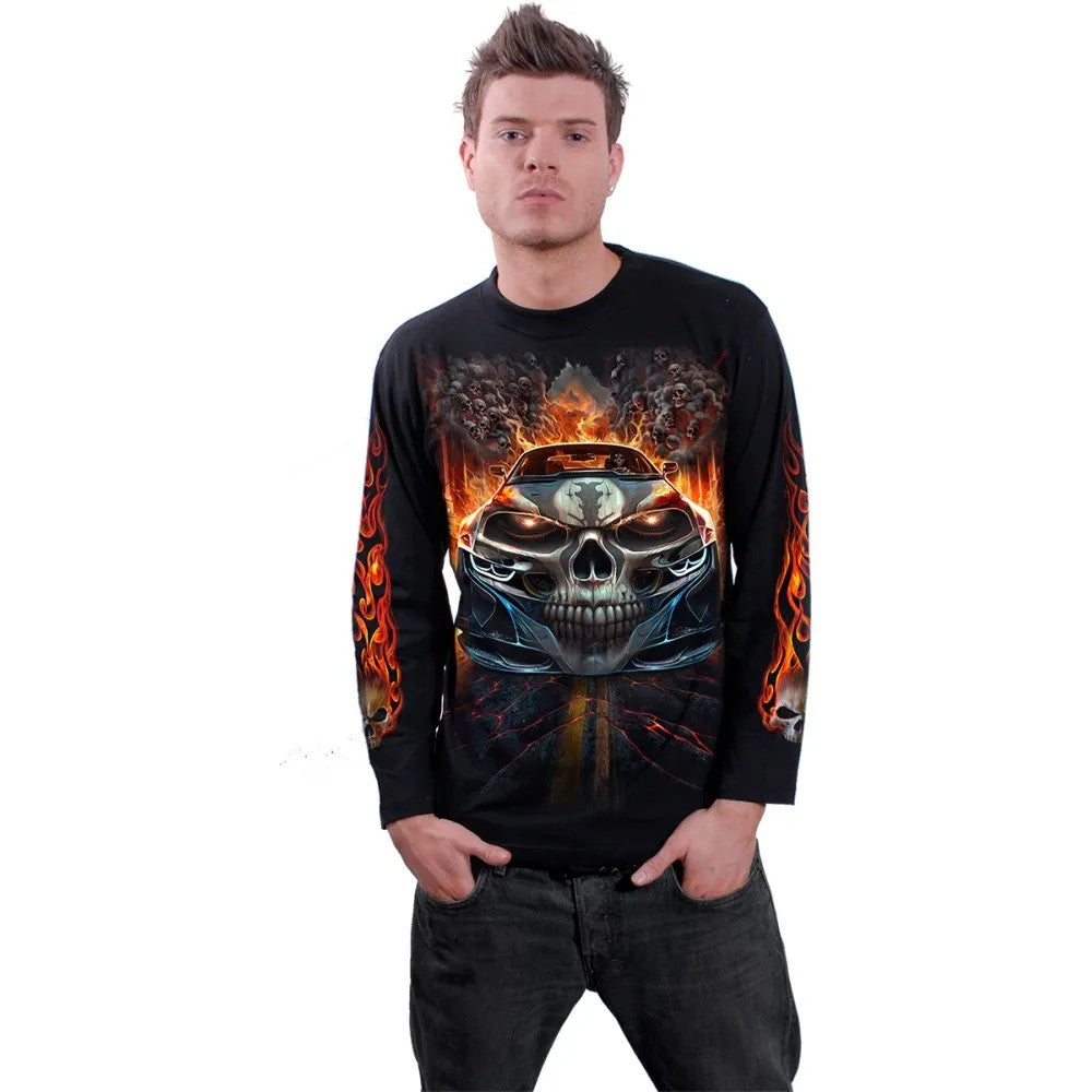 Black - Side - Spiral Direct Unisex Adult Speed Freak T-Shirt