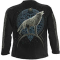 Black - Back - Spiral Direct Unisex Adult Celtic Wolf Long-Sleeved T-Shirt