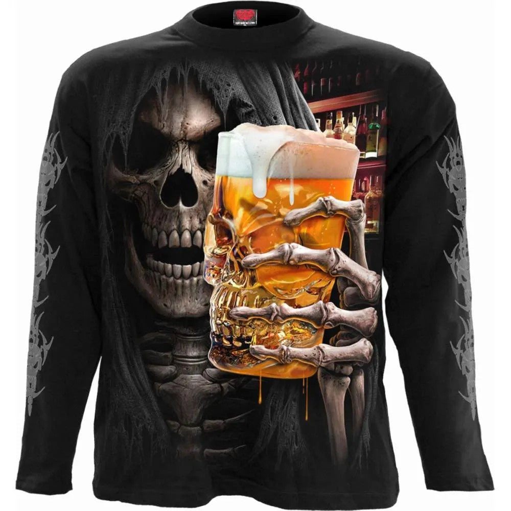Black - Front - Spiral Direct Unisex Adult Live Loud Long-Sleeved T-Shirt