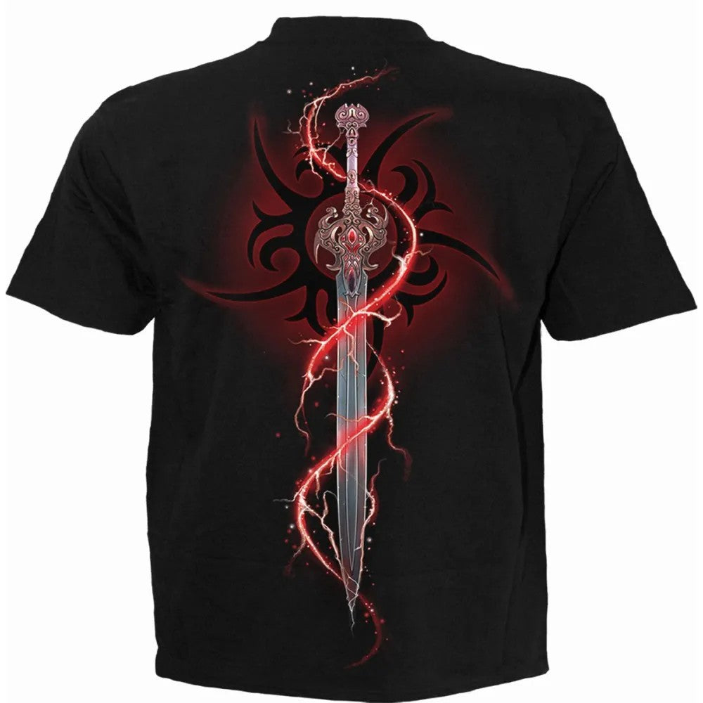 Black - Back - Spiral Direct Unisex Adult Takeo Blade T-Shirt