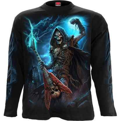 Black - Front - Spiral Direct Unisex Adult Dead Metal Long-Sleeved T-Shirt