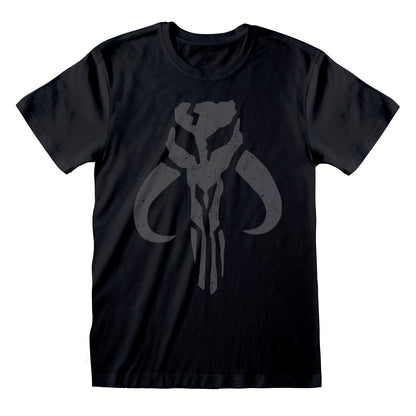 Black - Side - Star Wars: The Mandalorian Unisex Adult Distressed T-Shirt