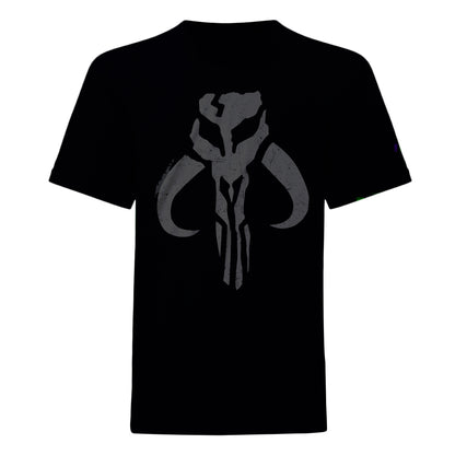 Black - Front - Star Wars: The Mandalorian Unisex Adult Distressed T-Shirt