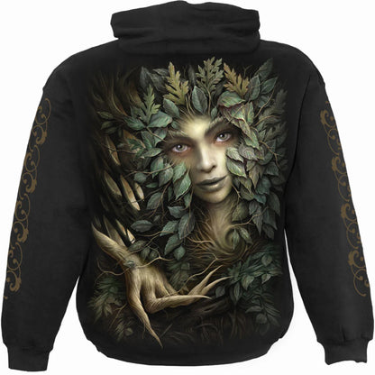 Black - Back - Spiral Direct Unisex Adult Woodland Queen Hoodie