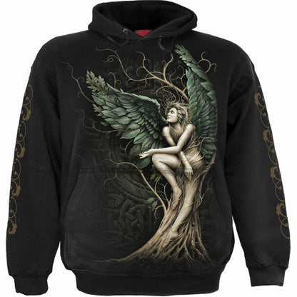 Black - Front - Spiral Direct Unisex Adult Woodland Queen Hoodie