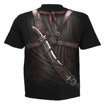 Black - Back - Spiral Direct Unisex Adult Holster Wrap T-Shirt