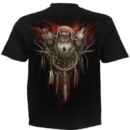Black - Back - Spiral Direct Unisex Adult Cry Of The Wolf T-Shirt