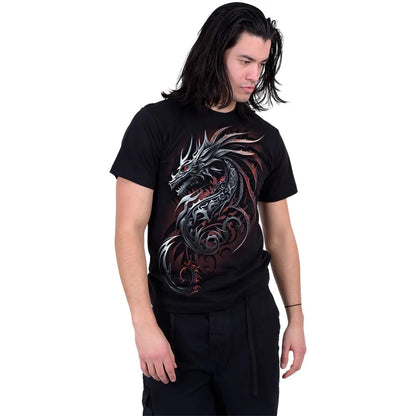 Black - Back - Spiral Direct Unisex Adult Dragon Shards T-Shirt