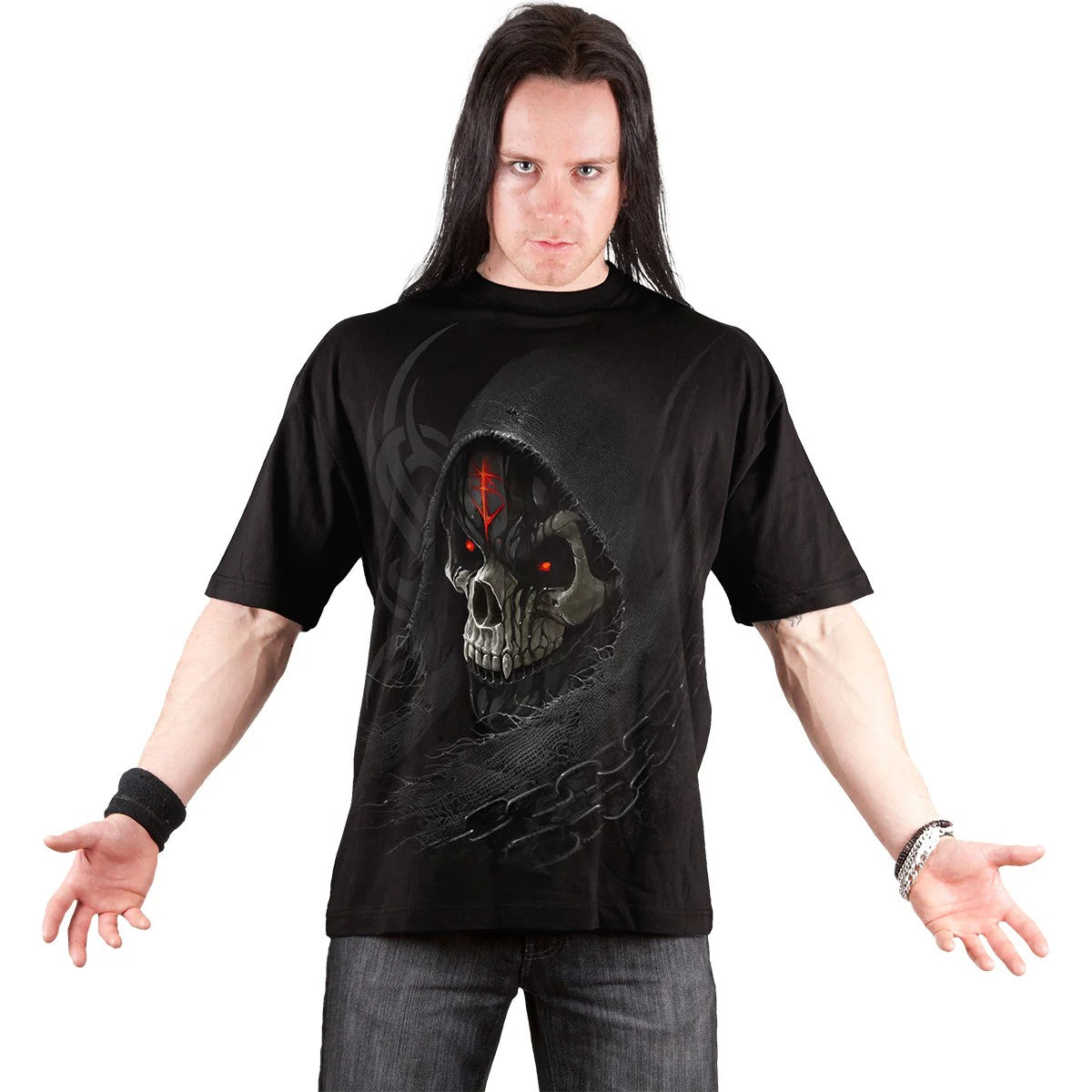 Black - Side - Spiral Direct Unisex Adult Dark Death T-Shirt