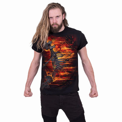 Black - Side - Spiral Direct Unisex Adult Atomic Blast T-Shirt