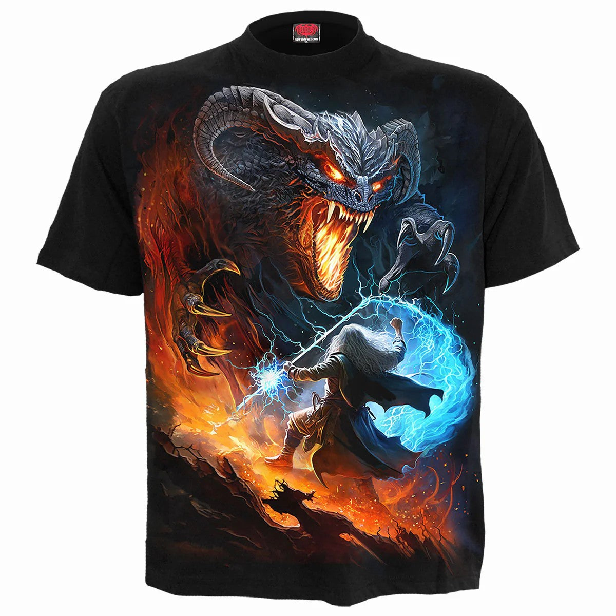 Black - Front - Spiral Direct Childrens-Kids Infernal Duel T-Shirt