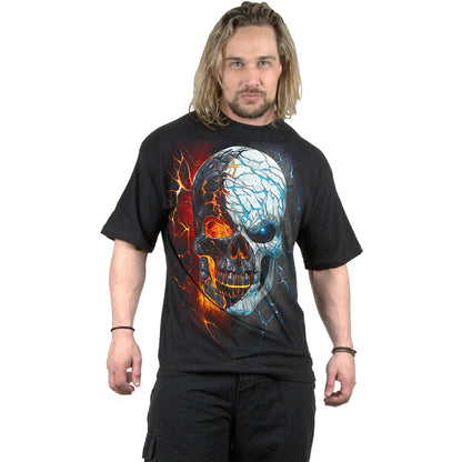 Black - Side - Spiral Direct Unisex Adult Divided Soul T-Shirt