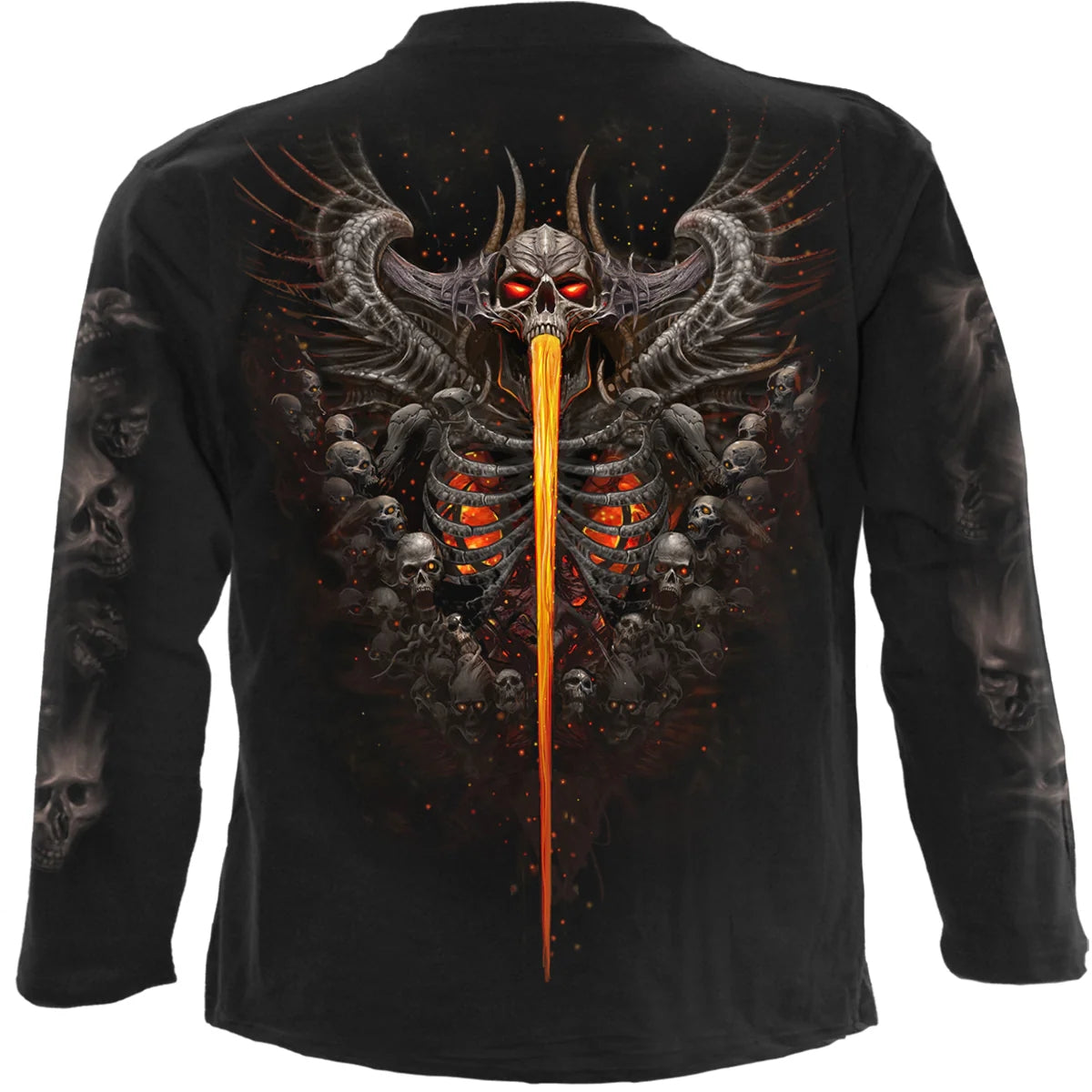 Black - Back - Spiral Direct Unisex Adult Gates Of Hell Long-Sleeved T-Shirt