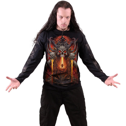 Black - Side - Spiral Direct Unisex Adult Gates Of Hell Long-Sleeved T-Shirt