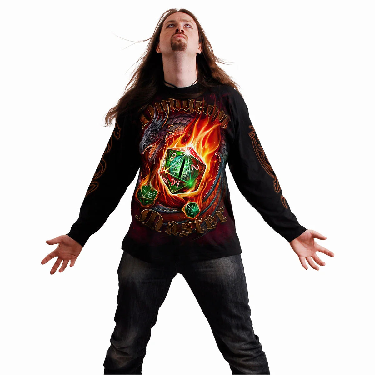 Black - Side - Spiral Direct Unisex Adult Dungeon Master Long-Sleeved T-Shirt