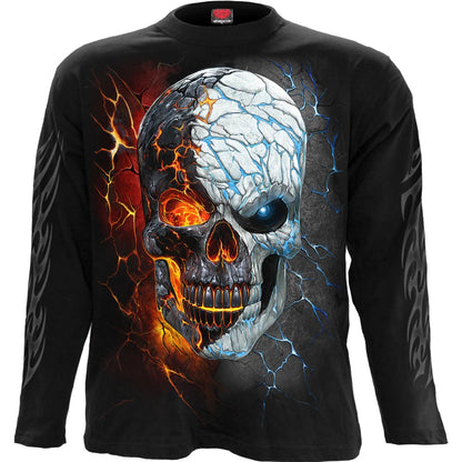 Black - Front - Spiral Direct Unisex Adult Divided Soul Long-Sleeved T-Shirt