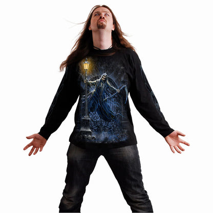 Black - Side - Spiral Direct Unisex Adult Reaping In The Rain Long-Sleeved T-Shirt