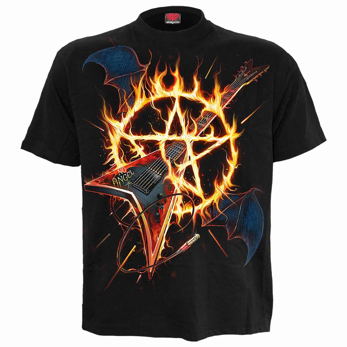Black - Front - Spiral Direct Unisex Adult Hot Metal T-Shirt