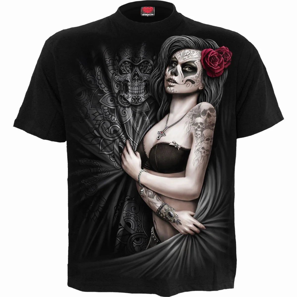 Black - Front - Spiral Direct Unisex Adult Dead Love T-Shirt
