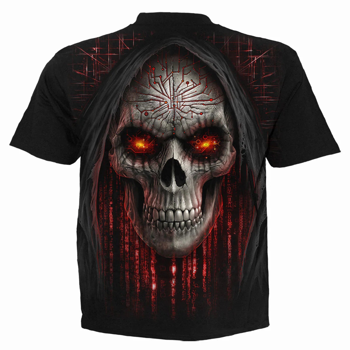 Black - Back - Spiral Direct Unisex Adult Cyber Death T-Shirt
