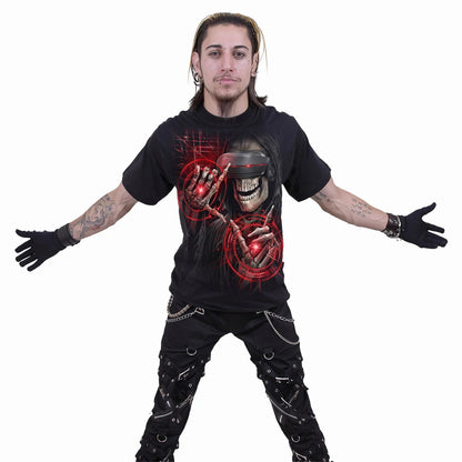 Black - Side - Spiral Direct Unisex Adult Cyber Death T-Shirt