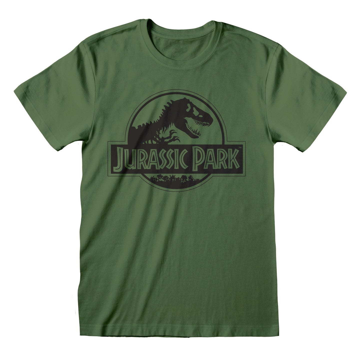 Green - Side - Jurassic Park Unisex Adult Monochrome T-Shirt