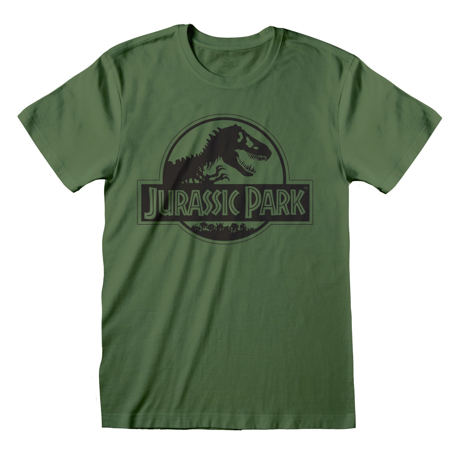 Green - Side - Jurassic Park Unisex Adult Monochrome T-Shirt
