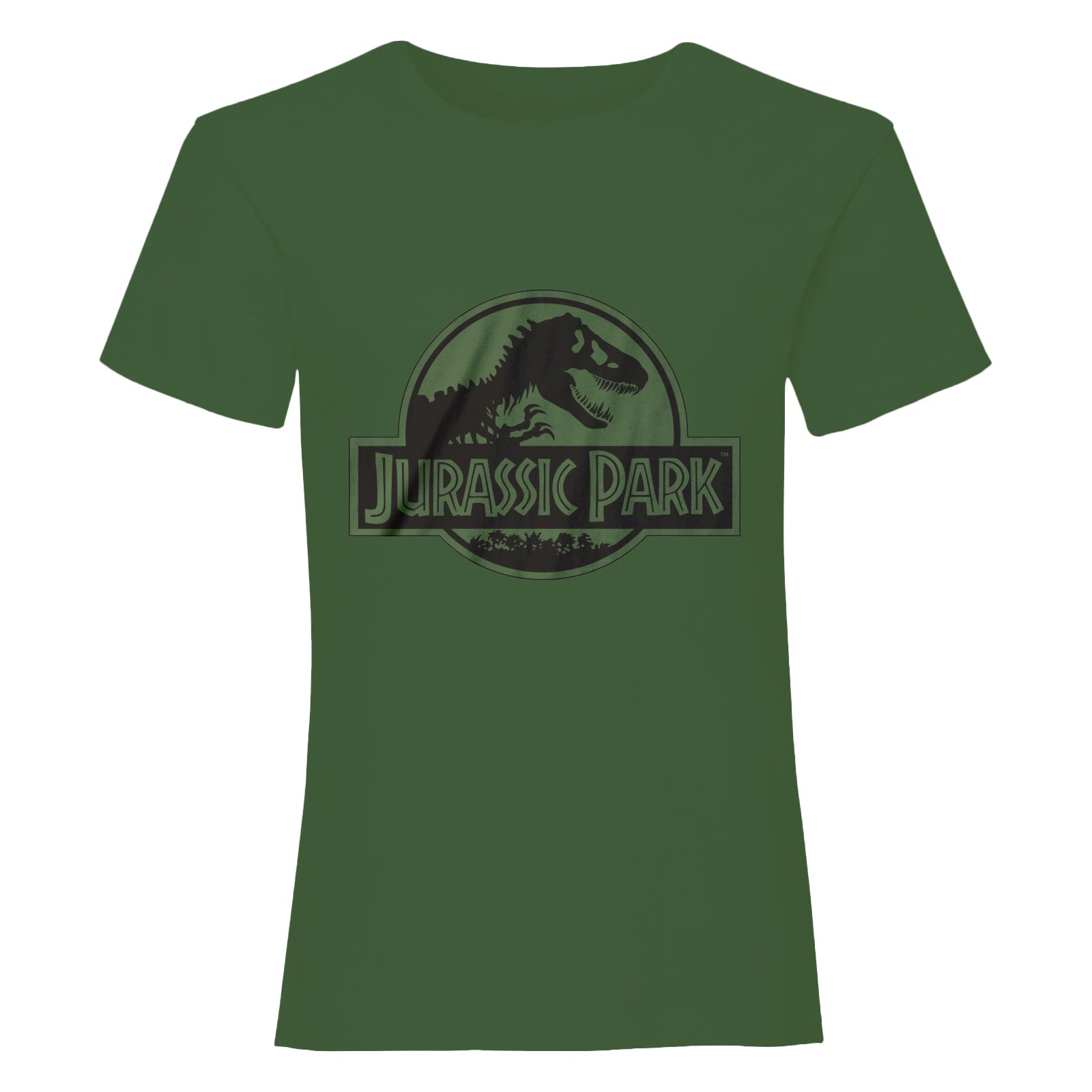 Green - Front - Jurassic Park Unisex Adult Monochrome T-Shirt