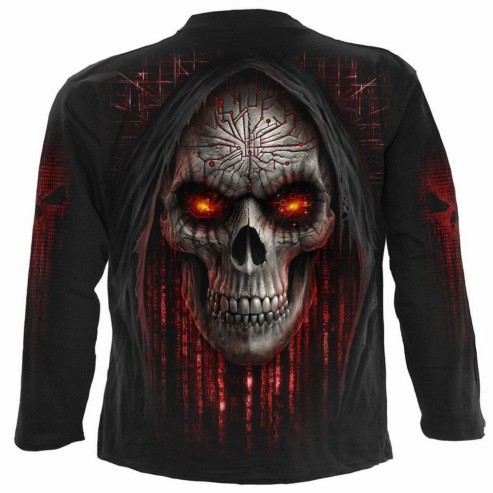 Black - Back - Spiral Direct Unisex Adult Cyber Death Long-Sleeved T-Shirt