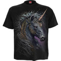 Black - Front - Spiral Direct Unisex Adult Celtic Unicorn T-Shirt