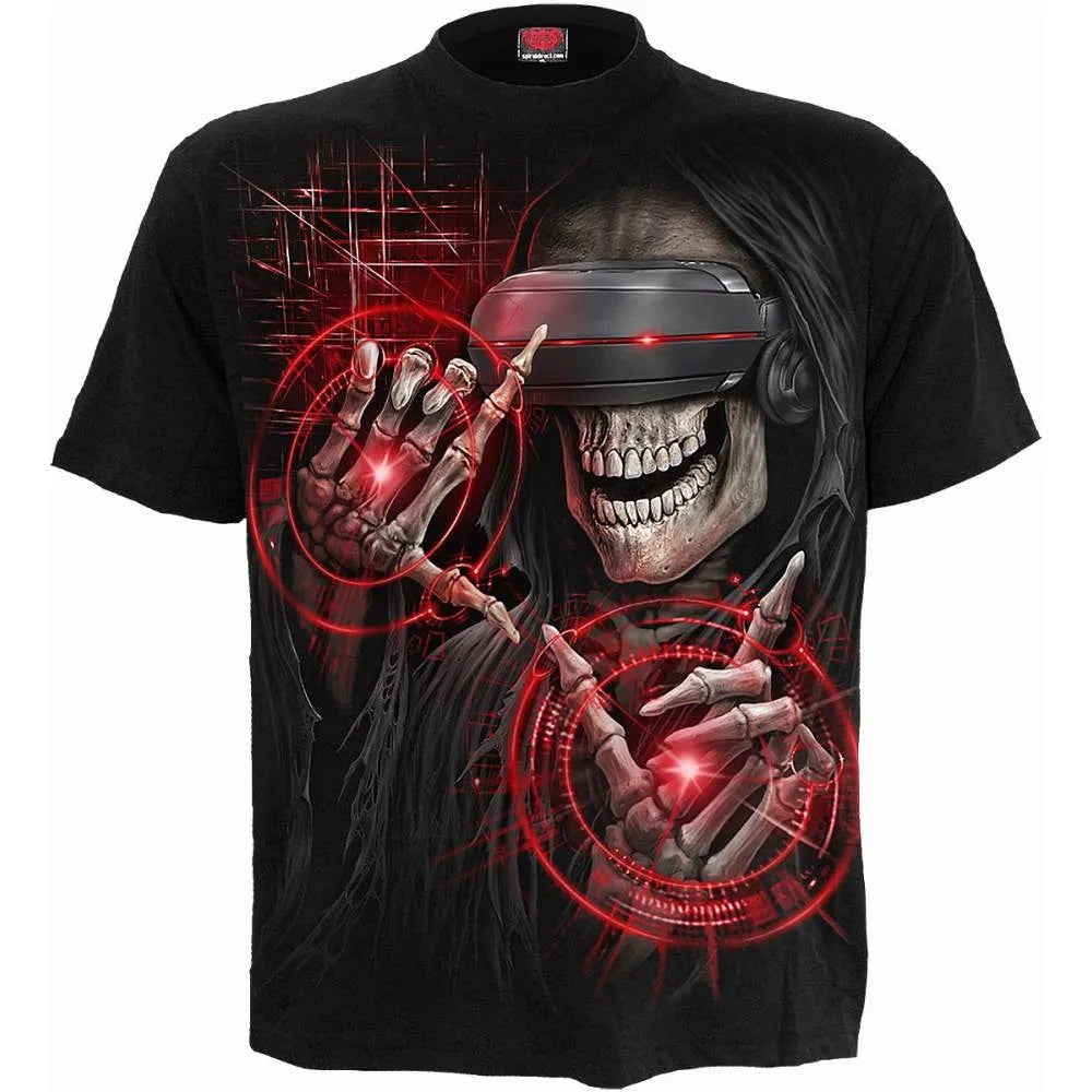 Black - Front - Spiral Direct Childrens-Kids Cyber Death T-Shirt